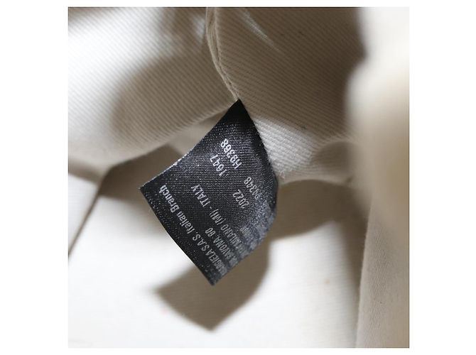 Autre Marque Borsa a secchiello 5AC con catena in pelle Maison Margiela 2 in 1 Bianca Auth 154759 Argento Bianco - vista 12