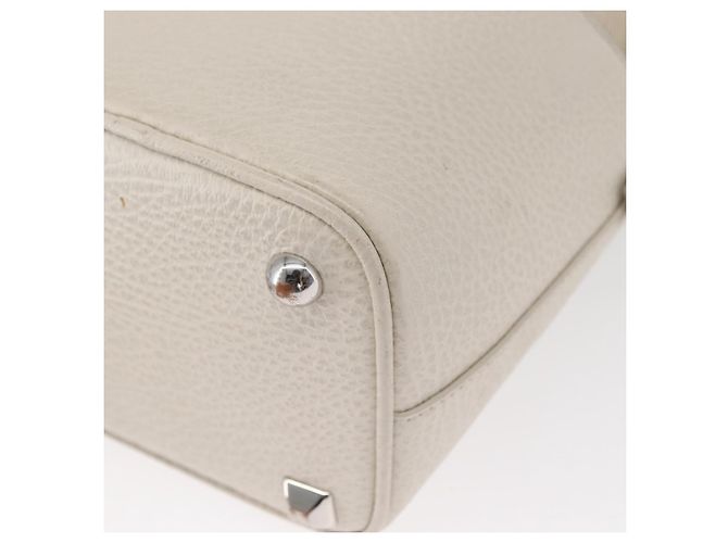 Autre Marque Borsa a secchiello 5AC con catena in pelle Maison Margiela 2 in 1 Bianca Auth 154759 Argento Bianco - vista 17