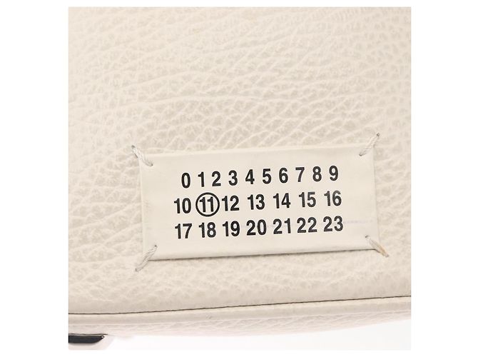 Autre Marque Borsa a secchiello 5AC con catena in pelle Maison Margiela 2 in 1 Bianca Auth 154759 Argento Bianco - vista 18