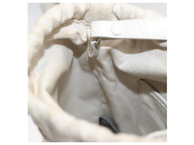Autre Marque Borsa a secchiello 5AC con catena in pelle Maison Margiela 2 in 1 Bianca Auth 154759 Argento Bianco - vista 22