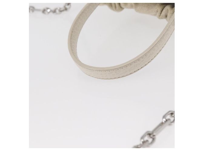 Autre Marque Borsa a secchiello 5AC con catena in pelle Maison Margiela 2 in 1 Bianca Auth 154759 Argento Bianco - vista 7