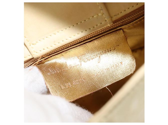 Borsa a mano Salvatore Ferragamo in suede giallo oro Auth BA8224 D'oro - vista 12