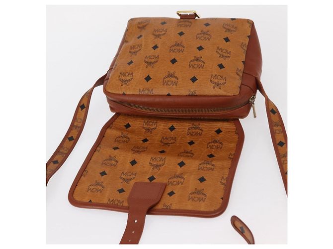 Borsa a Spalla MCM Logogram Vicetos in Pelle PVC Marrone Oro Auth am9931 - vista 19