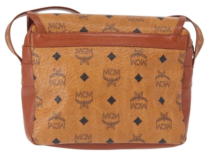 Borsa a Spalla MCM Logogram Vicetos in Pelle PVC Marrone Oro Auth am9931 - vista 2