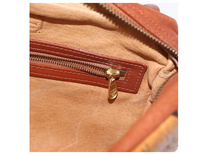 Borsa a Spalla MCM Logogram Vicetos in Pelle PVC Marrone Oro Auth am9931 - vista 23