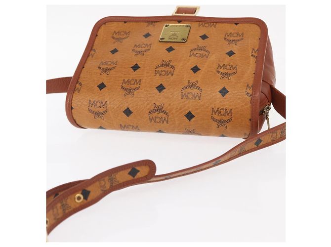 Borsa a Spalla MCM Logogram Vicetos in Pelle PVC Marrone Oro Auth am9931 - vista 6