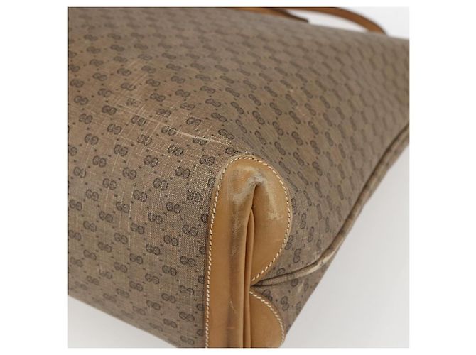 Gucci Borsa tote Micro GG Supreme in PVC beige e oro 002 4868 39 Auth 151511 D'oro - vista 15