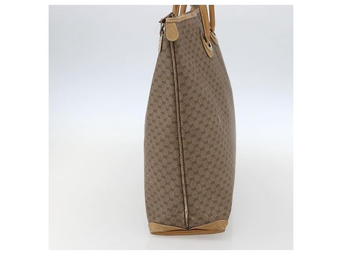 Gucci Borsa tote Micro GG Supreme in PVC beige e oro 002 4868 39 Auth 151511 D'oro - vista 3
