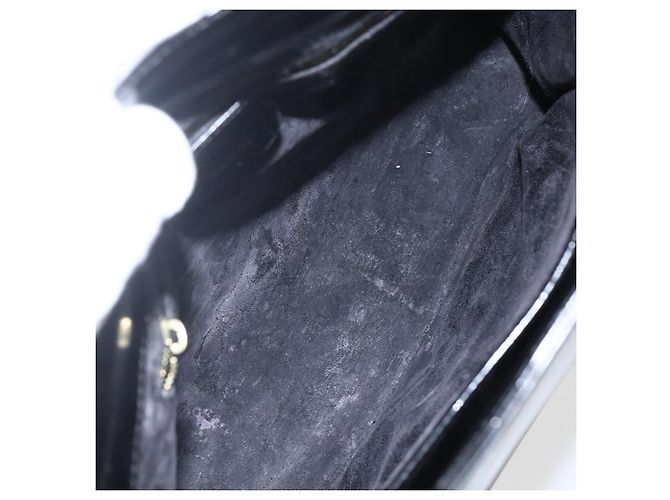 Borsa a mano GUCCI in pelle verniciata nera e oro Auth 151615 Nero D'oro - vista 10