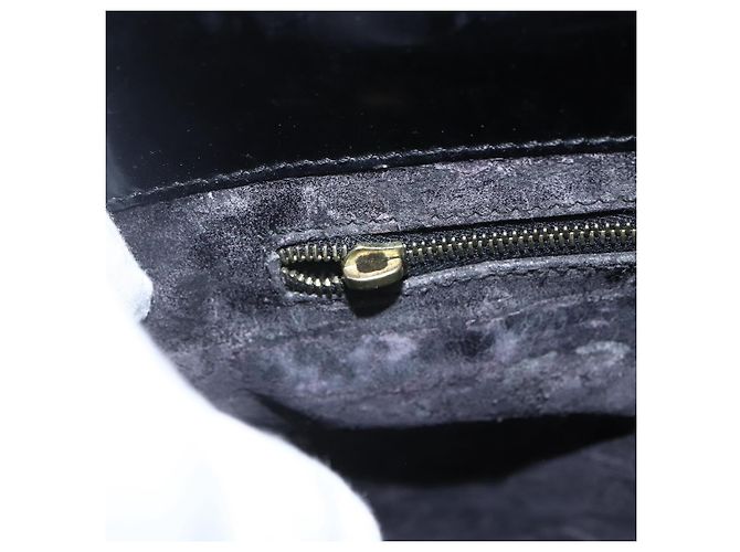 Borsa a mano GUCCI in pelle verniciata nera e oro Auth 151615 Nero D'oro - vista 11
