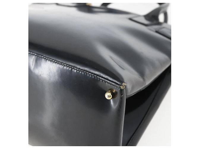 Borsa a mano GUCCI in pelle verniciata nera e oro Auth 151615 Nero D'oro - vista 15