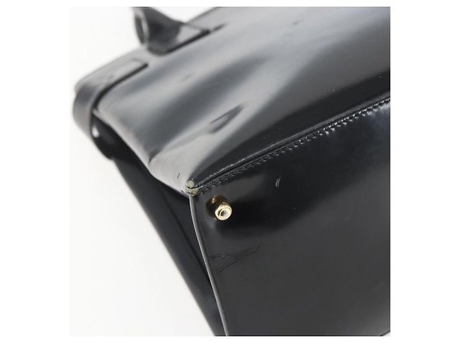 Borsa a mano GUCCI in pelle verniciata nera e oro Auth 151615 Nero D'oro - vista 16