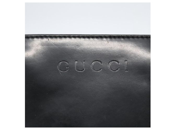 Borsa a mano GUCCI in pelle verniciata nera e oro Auth 151615 Nero D'oro - vista 17