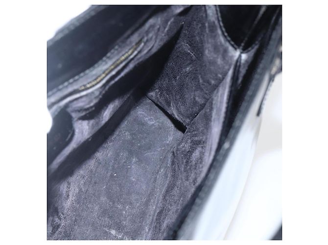 Borsa a mano GUCCI in pelle verniciata nera e oro Auth 151615 Nero D'oro - vista 18