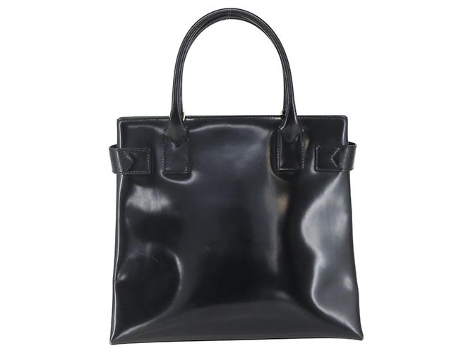 Borsa a mano GUCCI in pelle verniciata nera e oro Auth 151615 Nero D'oro - vista 2