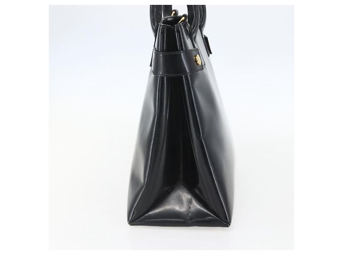 Borsa a mano GUCCI in pelle verniciata nera e oro Auth 151615 Nero D'oro - vista 3