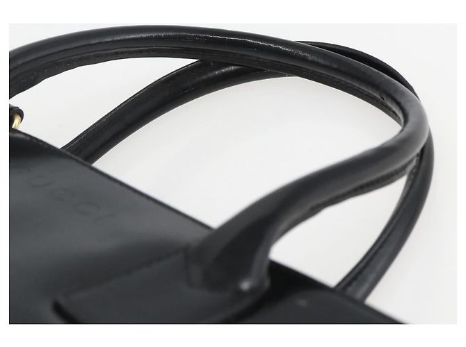 Borsa a mano GUCCI in pelle verniciata nera e oro Auth 151615 Nero D'oro - vista 8