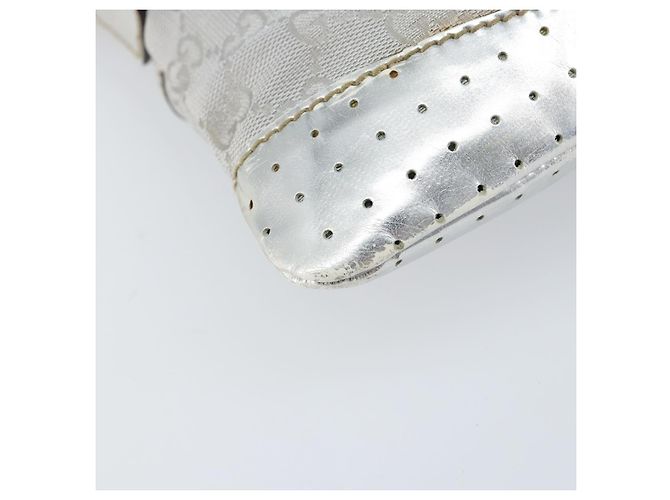 Borsa a Spalla GG Canvas Gucci Argento 147671 Auth 155220 - vista 16