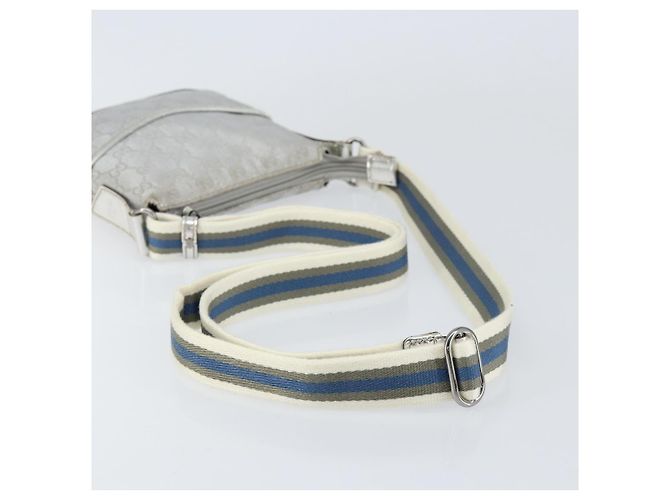 Borsa a Spalla GG Canvas Gucci Argento 147671 Auth 155220 - vista 7
