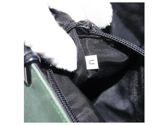 PRADA Borsa a mano in nylon verde argento Auth 151462 - vista 11