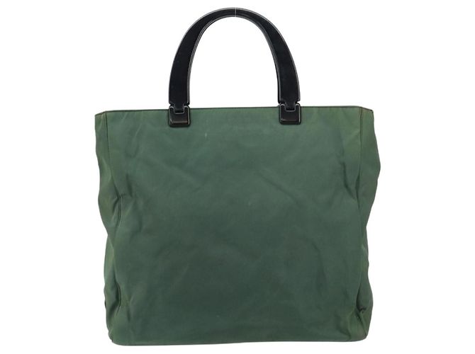 PRADA Borsa a mano in nylon verde argento Auth 151462 - vista 13
