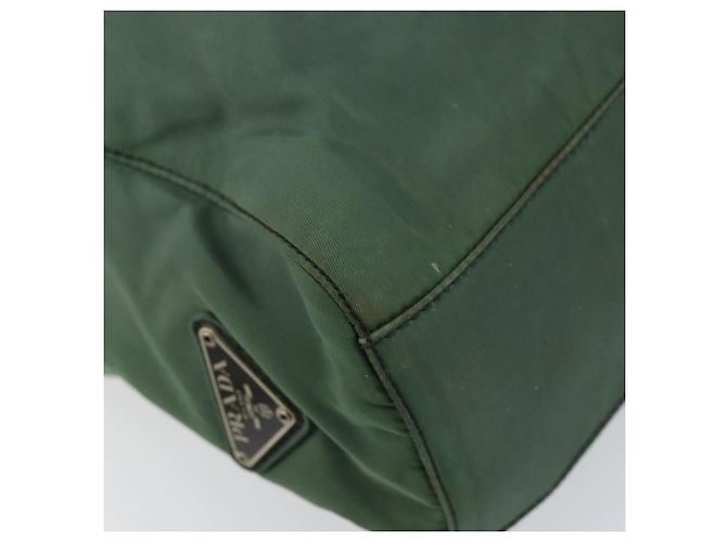 PRADA Borsa a mano in nylon verde argento Auth 151462 - vista 14