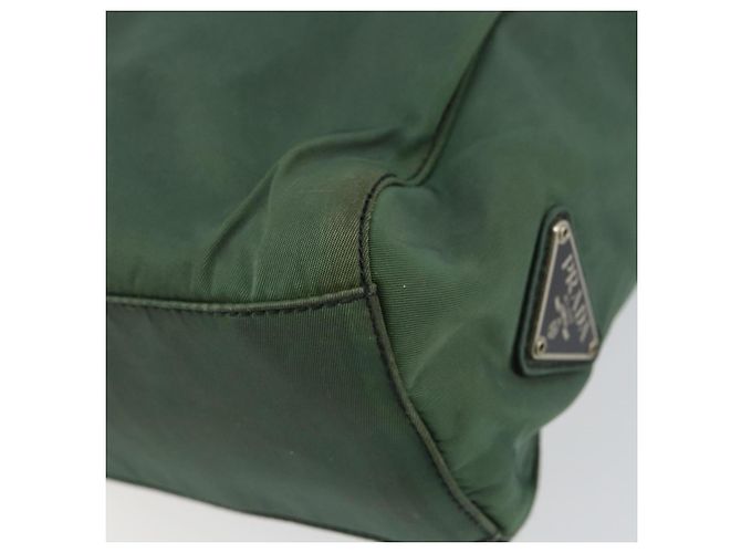 PRADA Borsa a mano in nylon verde argento Auth 151462 - vista 15
