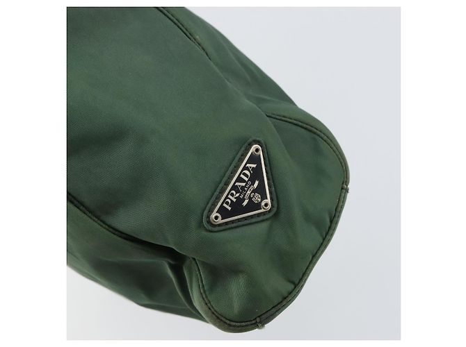 PRADA Borsa a mano in nylon verde argento Auth 151462 - vista 17