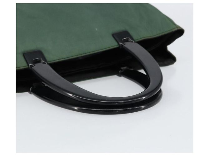 PRADA Borsa a mano in nylon verde argento Auth 151462 - vista 7