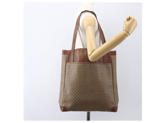Gucci Bolsa tote Micro GG Supreme em PVC couro bege dourado 002 115 0135 Auth 151663 - vista 23