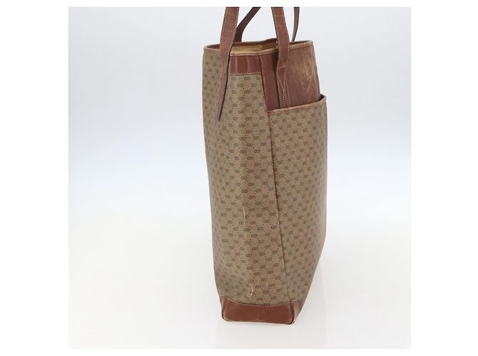 Gucci Bolsa tote Micro GG Supreme em PVC couro bege dourado 002 115 0135 Auth 151663 - vista 3