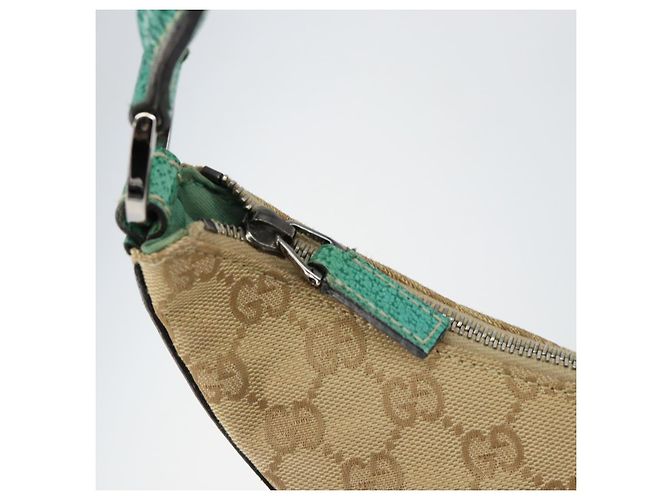 Borsa a Spalla GG Canvas Gucci Beige Argento 134357 Auth 156040 - vista 10