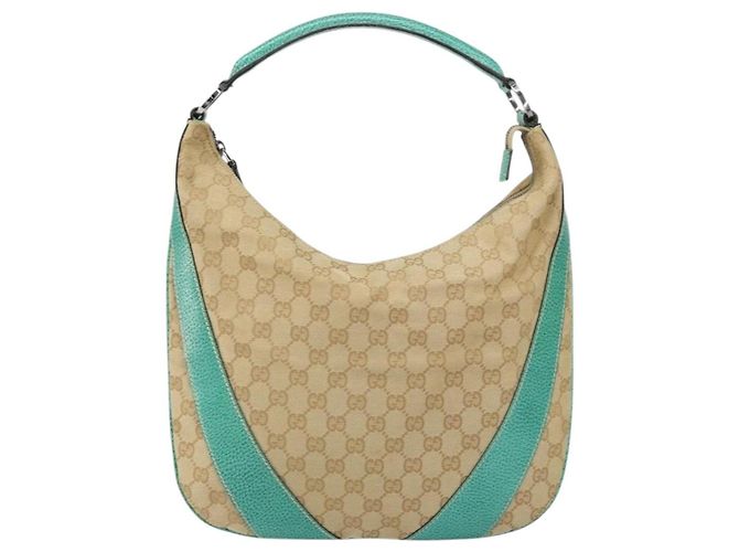 Borsa a Spalla GG Canvas Gucci Beige Argento 134357 Auth 156040 - vista 13
