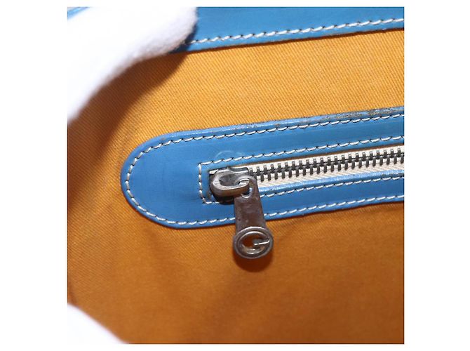 GOYARD Herringbone COMOR GM Tote Bag aus PVC-Canvas Blau Silber authentisch mr1635 - Ansicht 10