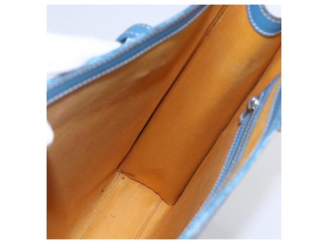 GOYARD Herringbone COMOR GM Tote Bag aus PVC-Canvas Blau Silber authentisch mr1635 - Ansicht 17