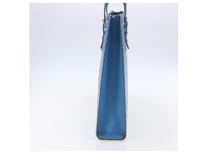 GOYARD Herringbone COMOR GM Tote Bag aus PVC-Canvas Blau Silber authentisch mr1635 - Ansicht 3