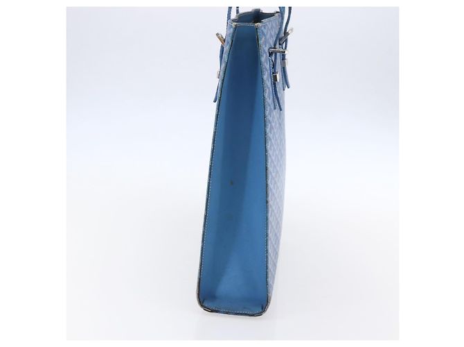 GOYARD Herringbone COMOR GM Tote Bag aus PVC-Canvas Blau Silber authentisch mr1635 - Ansicht 4