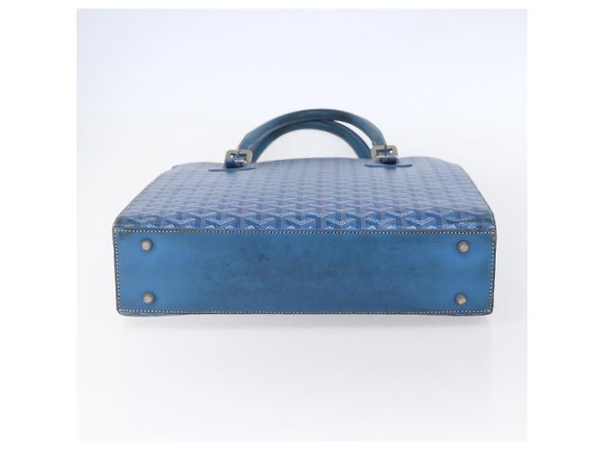 GOYARD Herringbone COMOR GM Tote Bag aus PVC-Canvas Blau Silber authentisch mr1635 - Ansicht 5