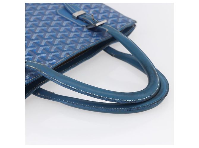 GOYARD Herringbone COMOR GM Tote Bag aus PVC-Canvas Blau Silber authentisch mr1635 - Ansicht 7