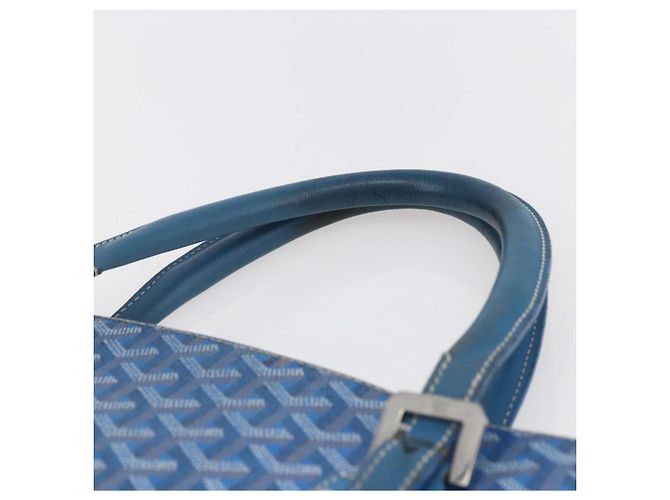 GOYARD Herringbone COMOR GM Tote Bag aus PVC-Canvas Blau Silber authentisch mr1635 - Ansicht 8