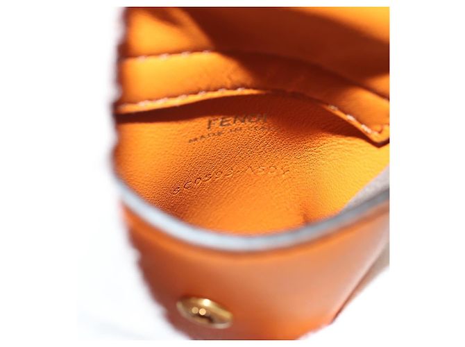 Cintura Multi Accessorio FENDI in pelle arancione e oro Auth 154935M D'oro - vista 11