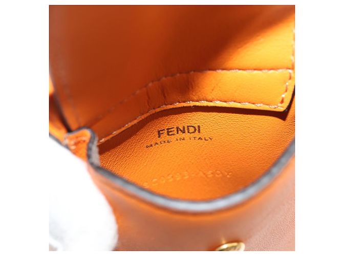 Cintura Multi Accessorio FENDI in pelle arancione e oro Auth 154935M D'oro - vista 15