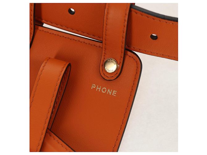 Cintura Multi Accessorio FENDI in pelle arancione e oro Auth 154935M D'oro - vista 16