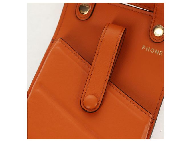 Cintura Multi Accessorio FENDI in pelle arancione e oro Auth 154935M D'oro - vista 17