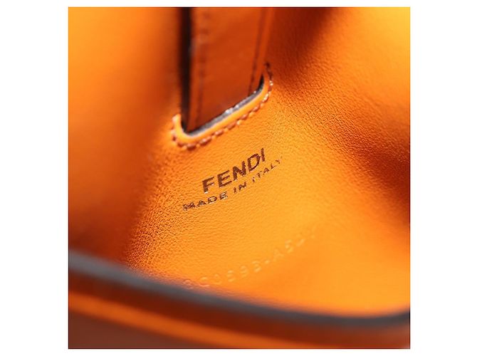 Cintura Multi Accessorio FENDI in pelle arancione e oro Auth 154935M D'oro - vista 19