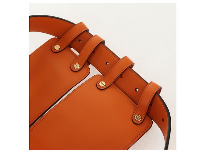 Cintura Multi Accessorio FENDI in pelle arancione e oro Auth 154935M D'oro - vista 20