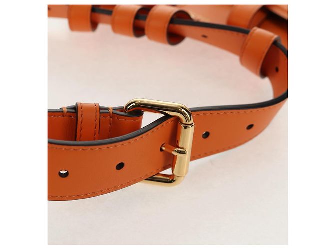 Cintura Multi Accessorio FENDI in pelle arancione e oro Auth 154935M D'oro - vista 4