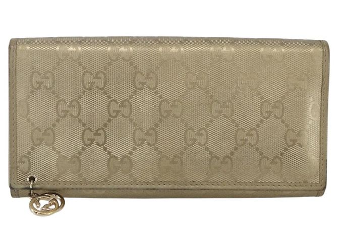 GUCCI GG billetera larga de PVC dorado 224262 Auth bs31465 - vista 13