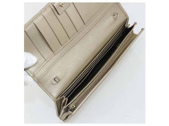 GUCCI GG billetera larga de PVC dorado 224262 Auth bs31465 - vista 9