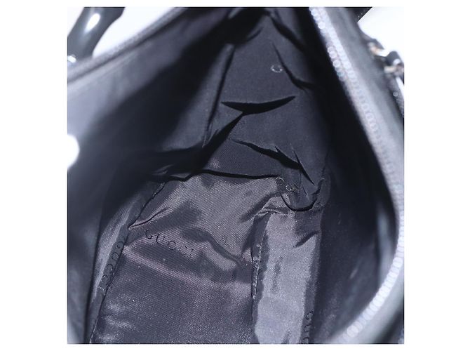 Borsa a Spalla GUCCI Bamboo Nylon 2in1 Nero Oro 000 0509 Auth 151645 D'oro - vista 21